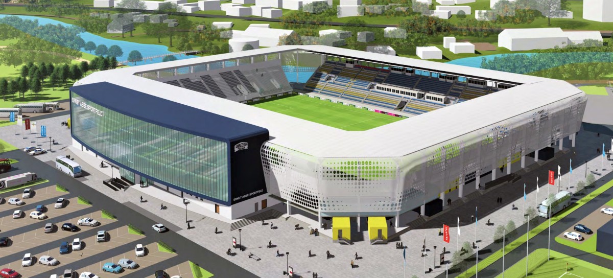 HGE realestate GmbH / Jenaer Stadion Neubau / Fußballarena, ErnstAbbeSportfeld, Jena